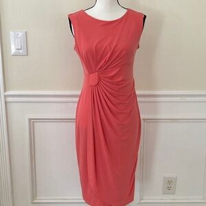 Enfocus Studio Coral Gathered Midi Dress